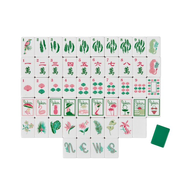 Green Bird Mahjong Tiles