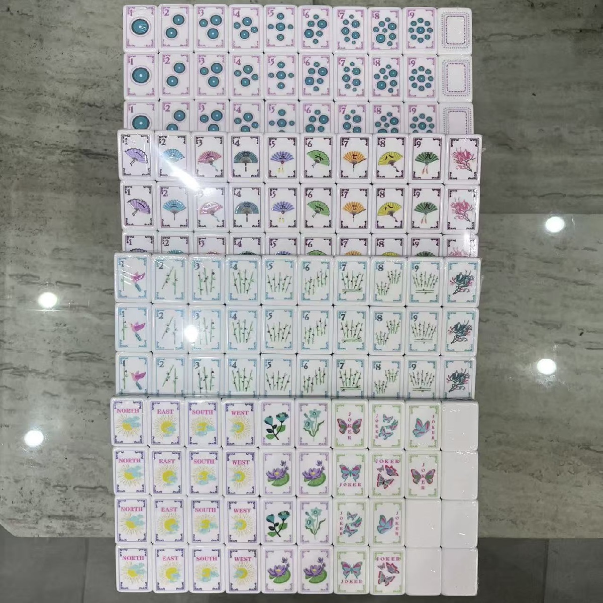 Blush Powder Mahjong Tiles