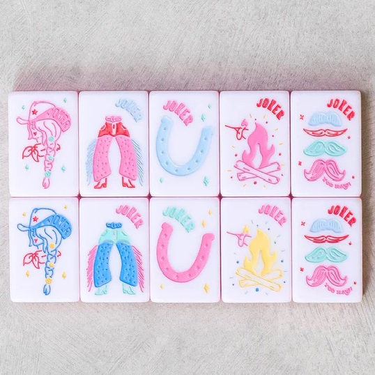 Miss Cowboy Mahjong Tiles