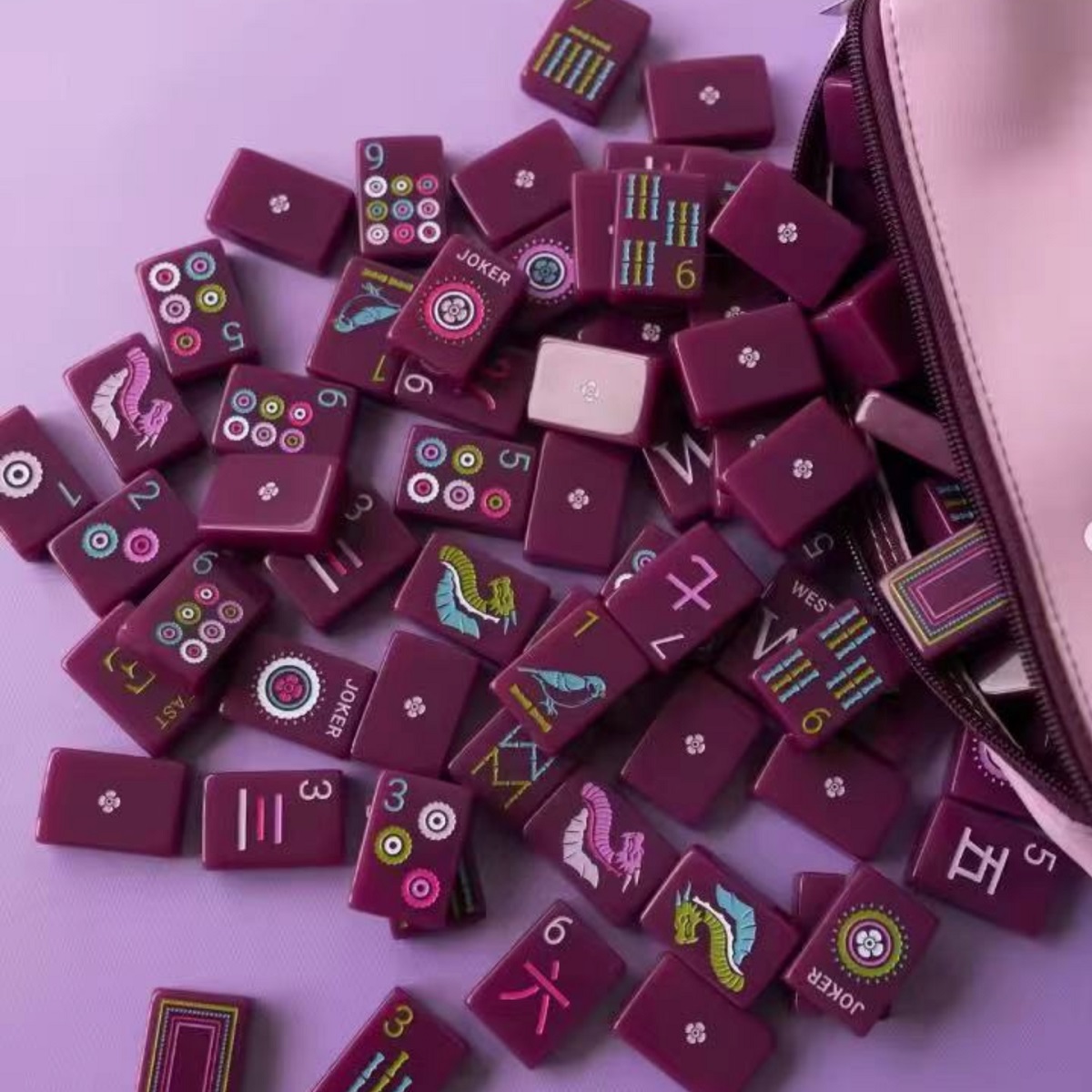 Four Seasons--purple Mahjong Tiles