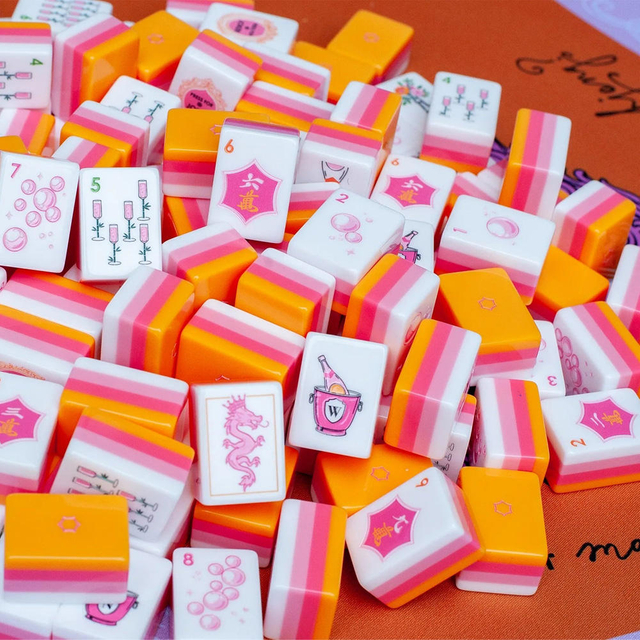 Orange Champagne Mahjong Tiles
