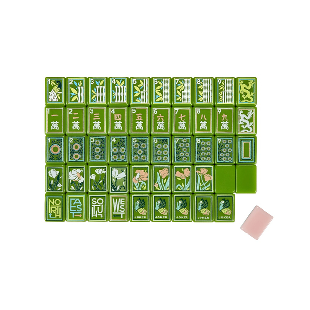 Fresh Green Mahjong Tiles