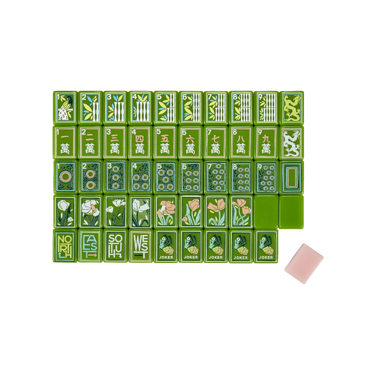 Fresh Green Mahjong Tiles