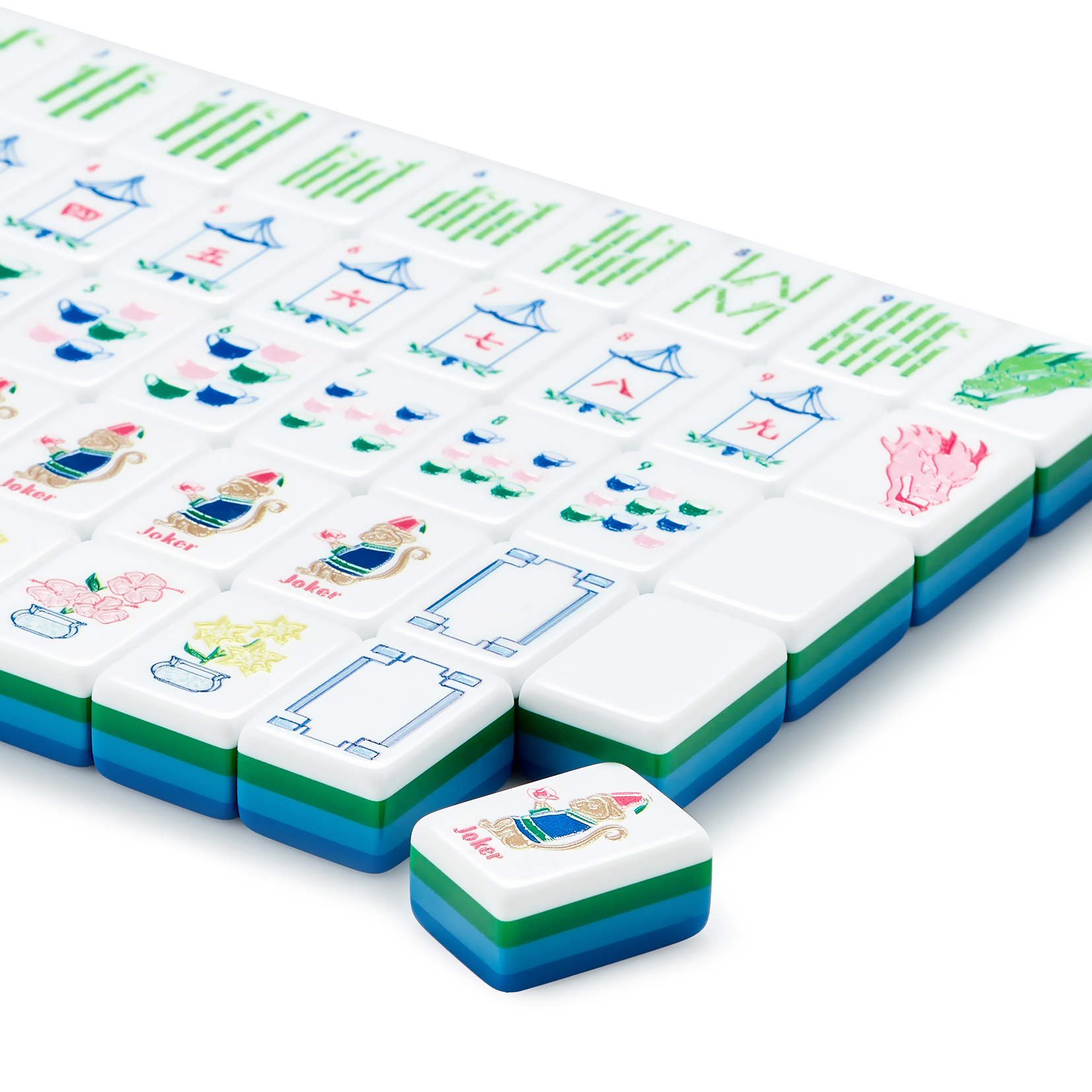Blue Monkey Mahjong Tiles