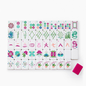 Deep Pink Dragon Mahjong Tiles