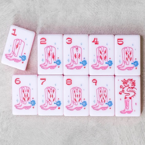 Miss Cowboy Mahjong Tiles