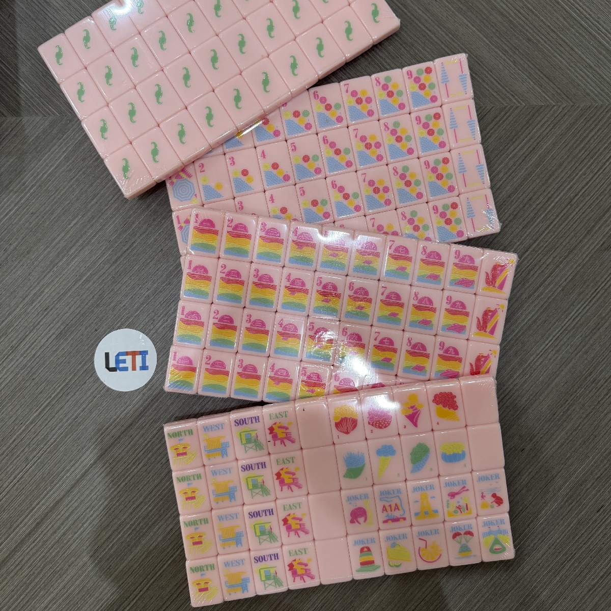 Pink seashell Mahjong Tiles