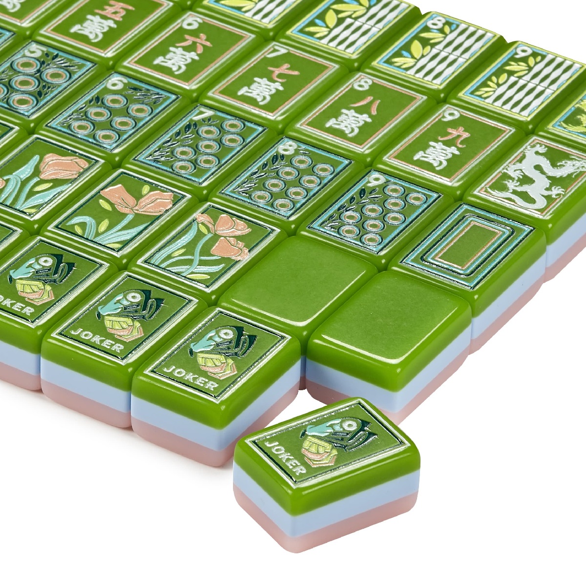 Fresh Green Mahjong Tiles