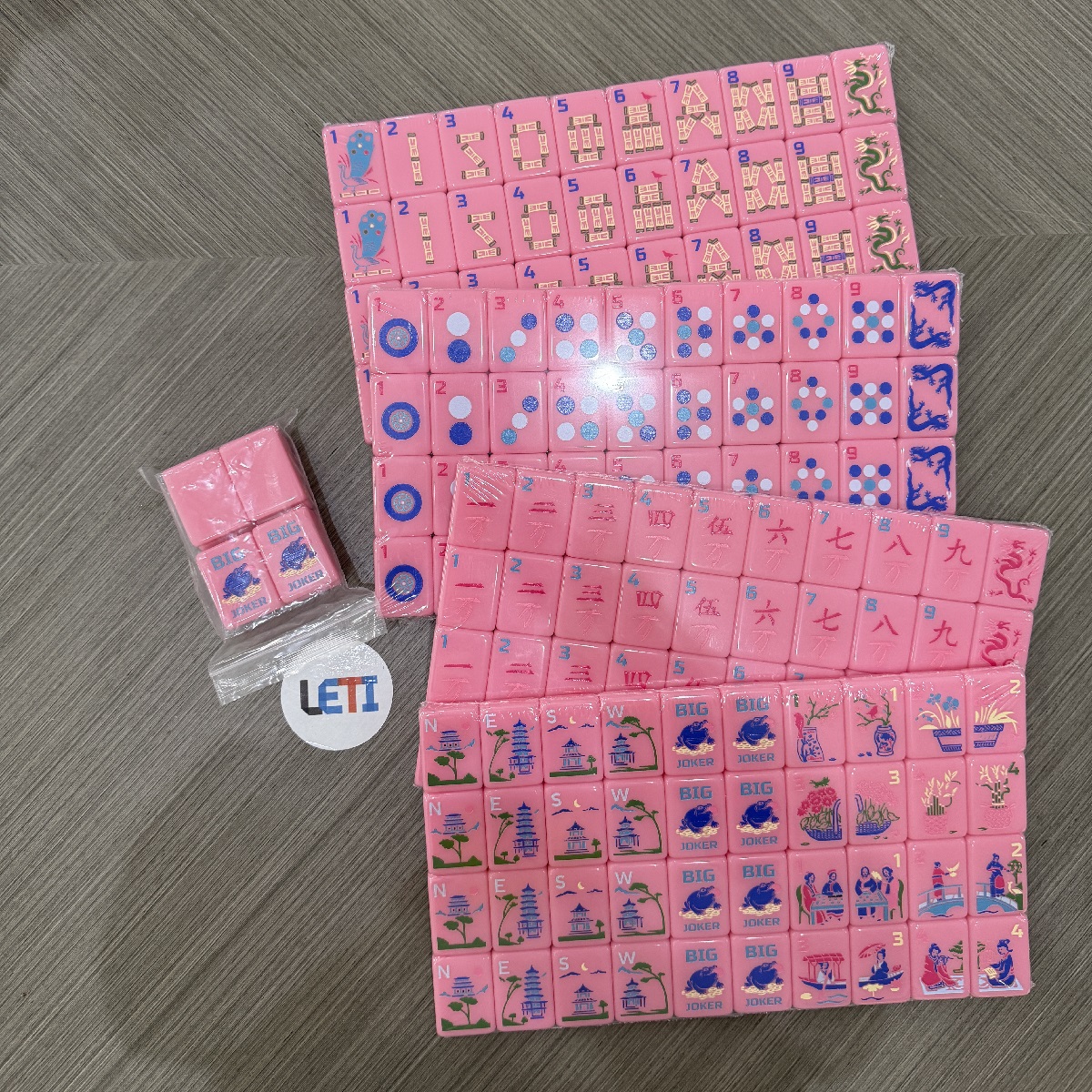 Pink Ancient Mahjong Tiles