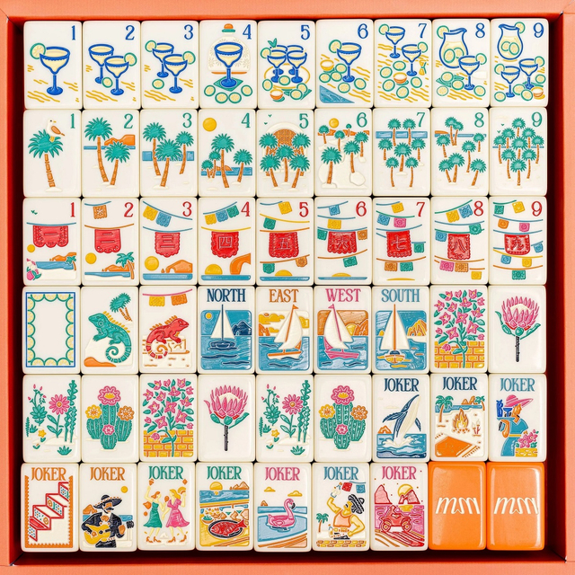 Orange Holiday Mahjong Tiles