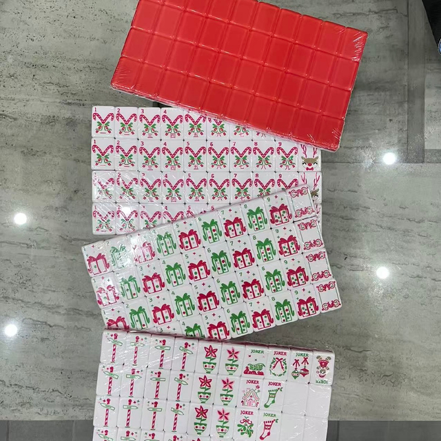 Red Christmas Mahjong Tiles