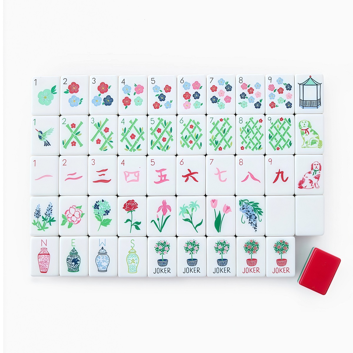 Red Puppy Mahjong Tiles