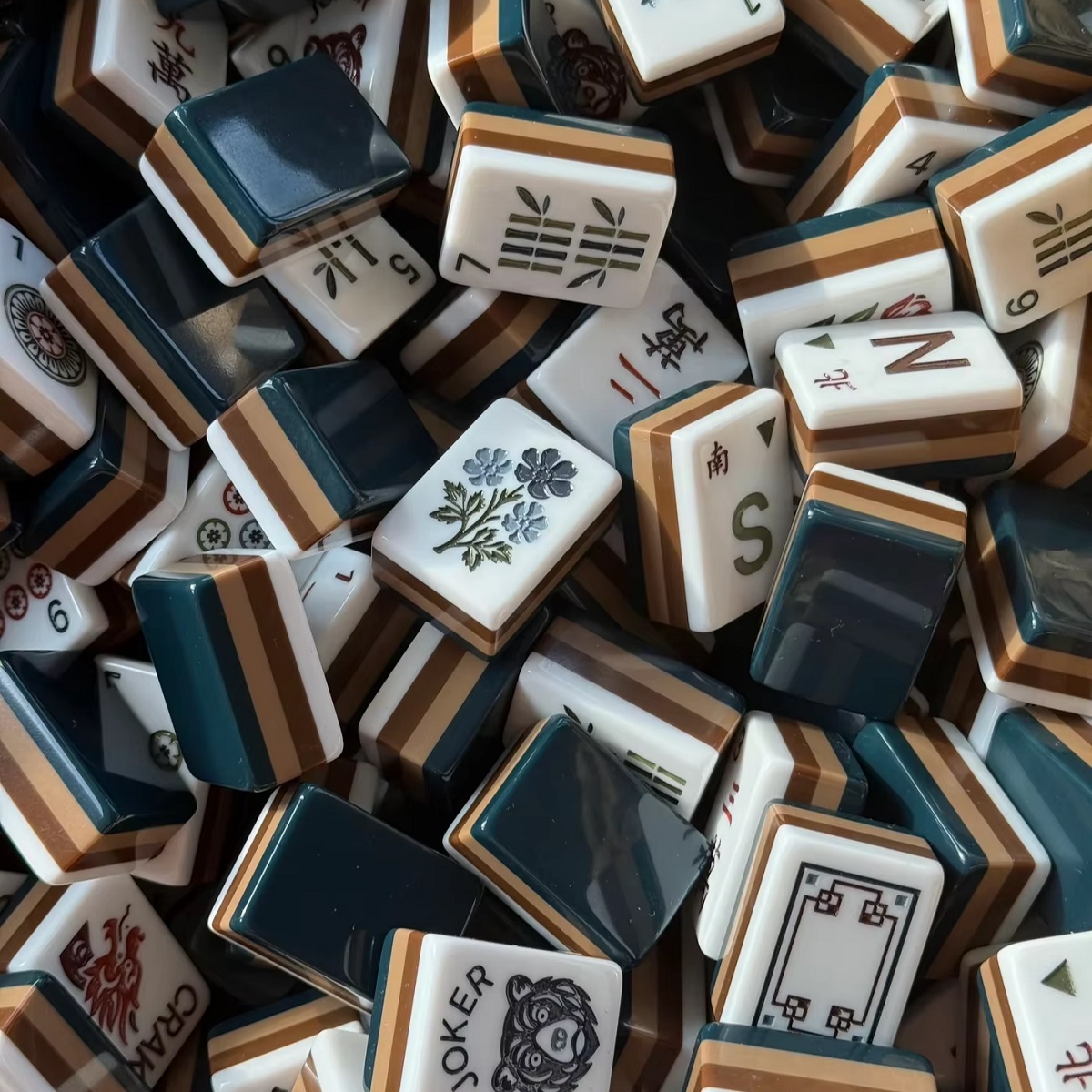 Black Stone Mahjong Tiles