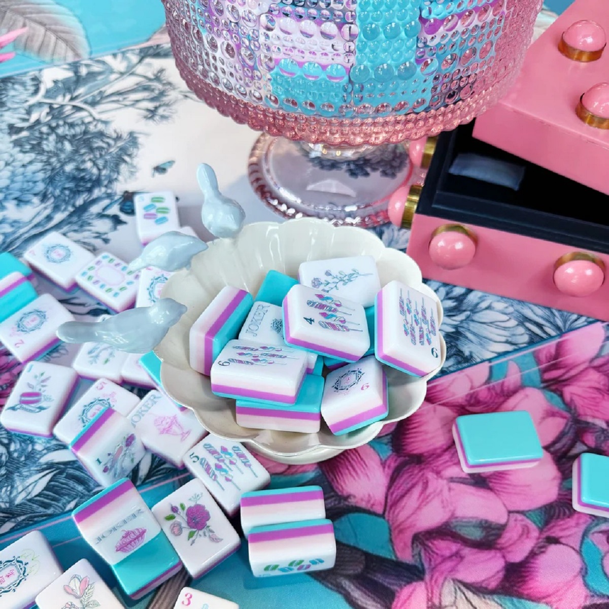 Blue Paris Candy Mahjong Tiles