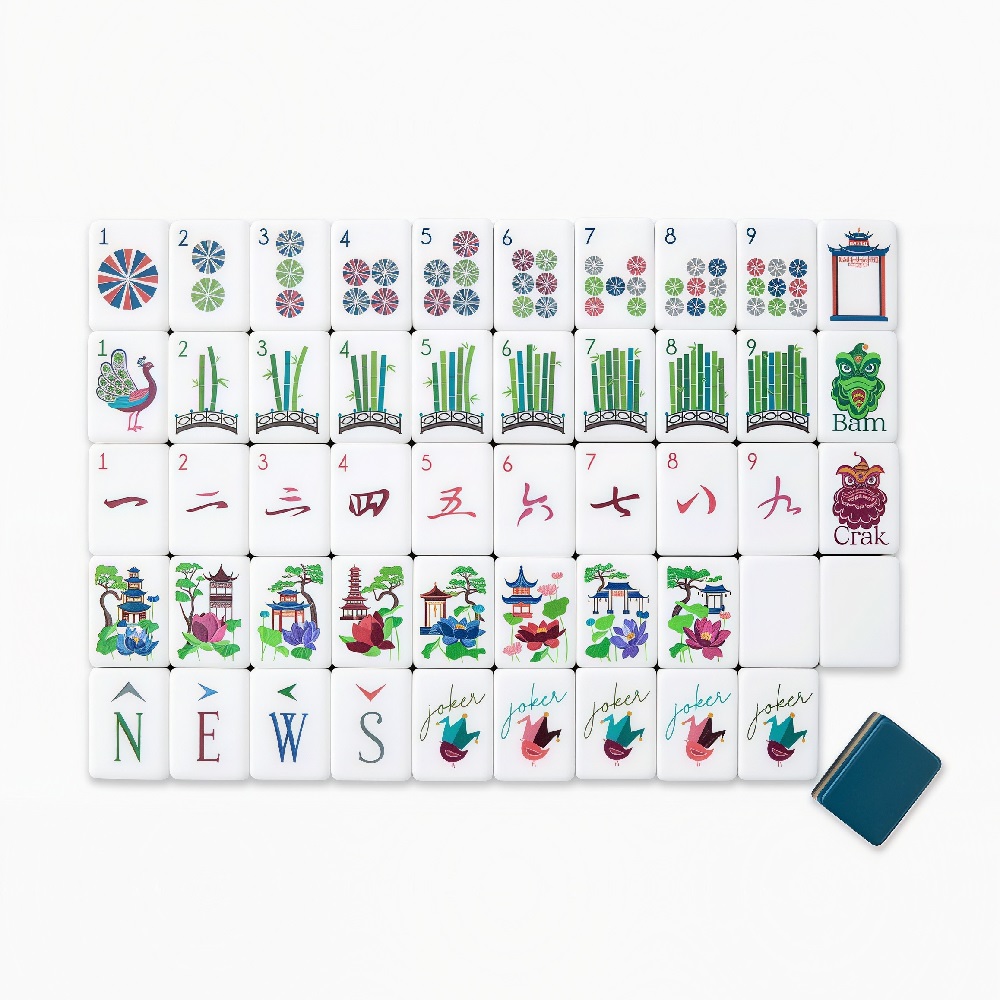 Navy Blue Mahjong Tiles