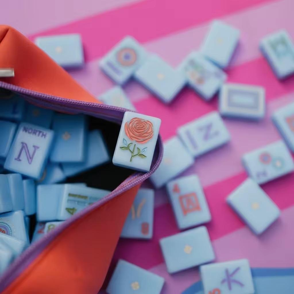 Four Seasons--blue Mahjong Tiles
