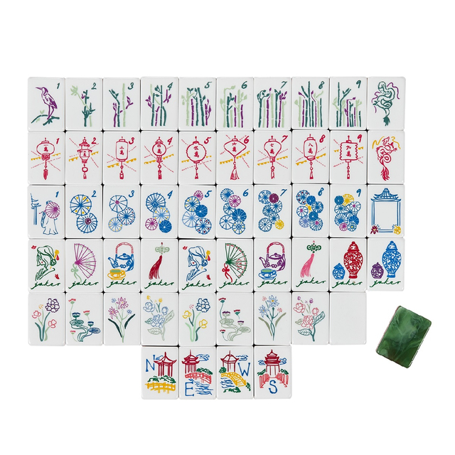 Dark Green Jade Mahjong Tiles