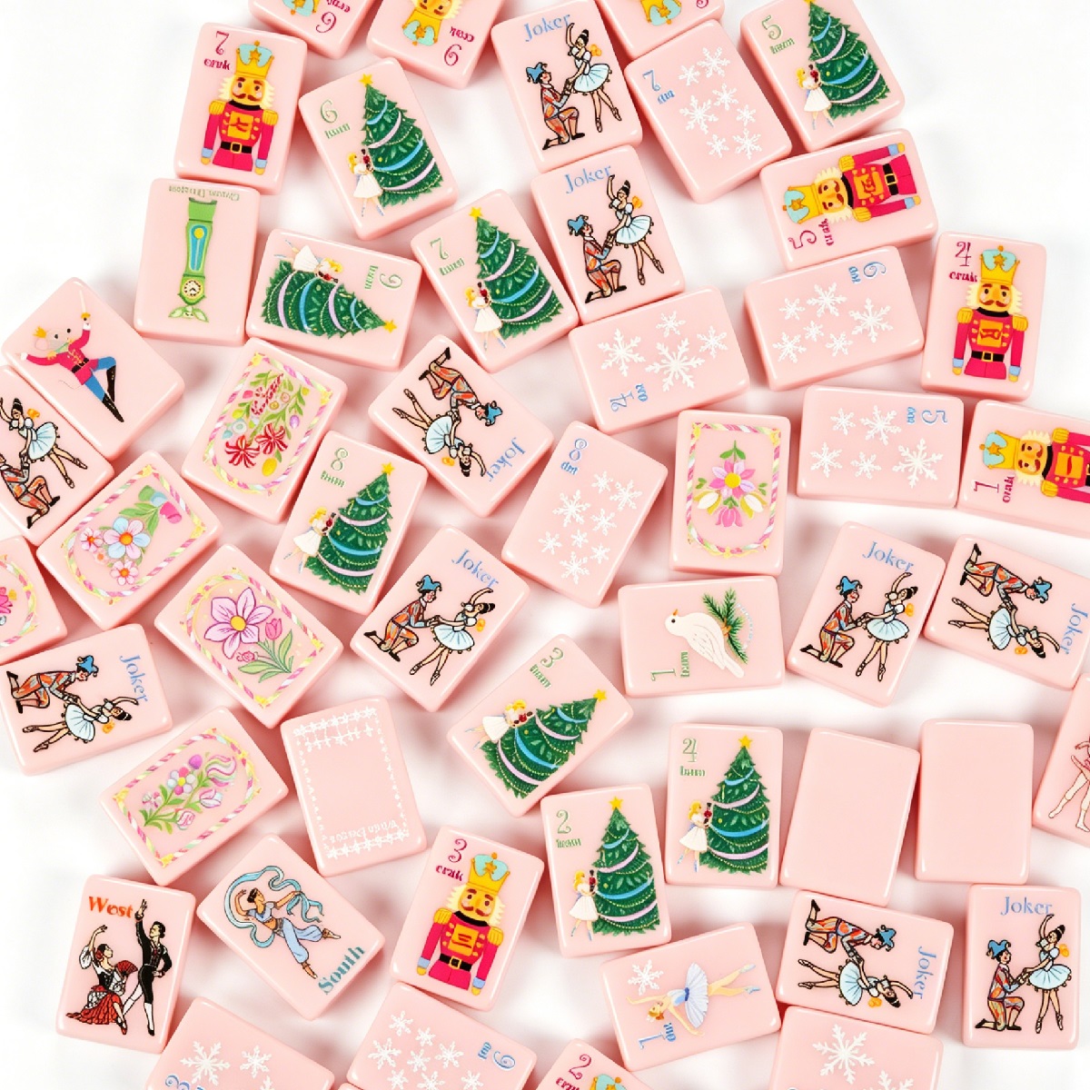 Pink Nutcracker Mahjong Tiles