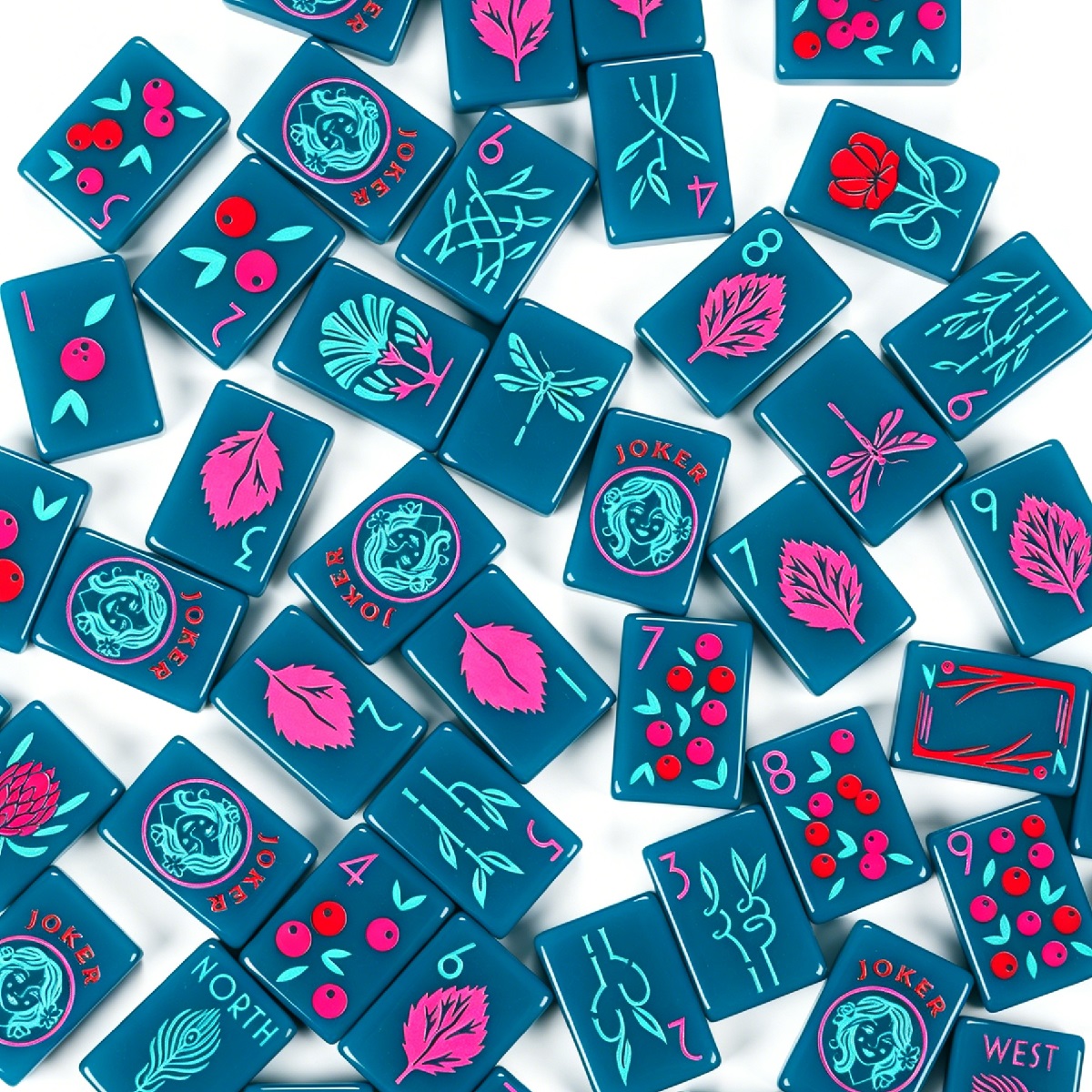 Green Plant Mahjong Tiles