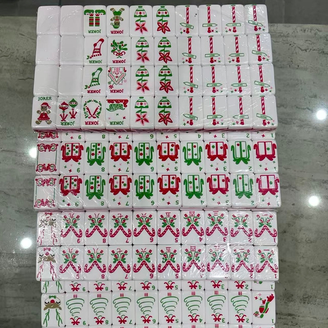 Red Christmas Mahjong Tiles