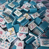 Blue Background Bees Mahjong Tiles