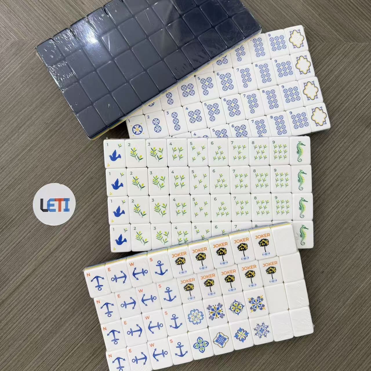 Maritime Blue Mahjong Tiles