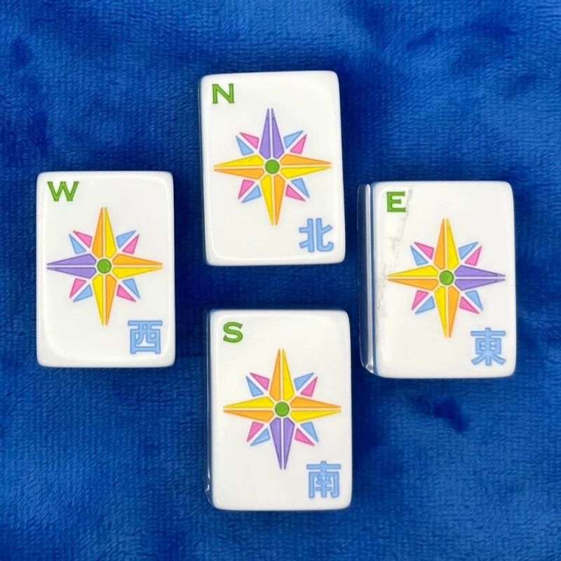Blue Lucky Ladybug Mahjong Tiles