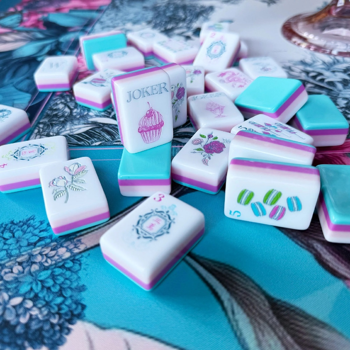 Blue Paris Candy Mahjong Tiles
