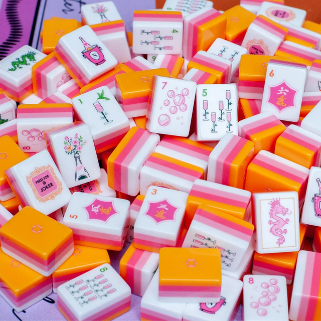 Orange Champagne Mahjong Tiles