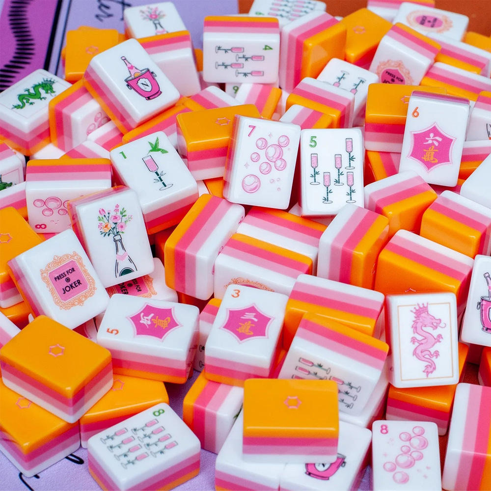 Orange Champagne Mahjong Tiles