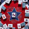 Blue Fireworks Mahjong Tiles