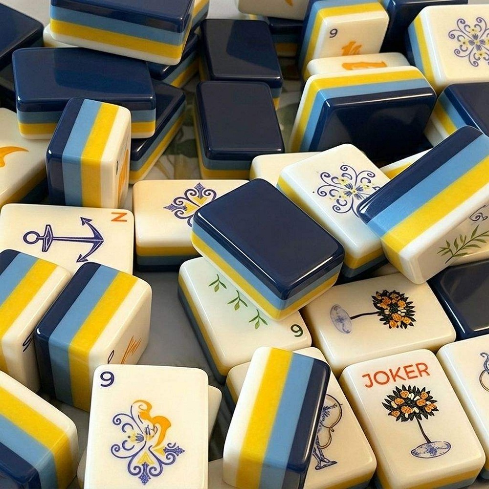 Maritime Blue Mahjong Tiles