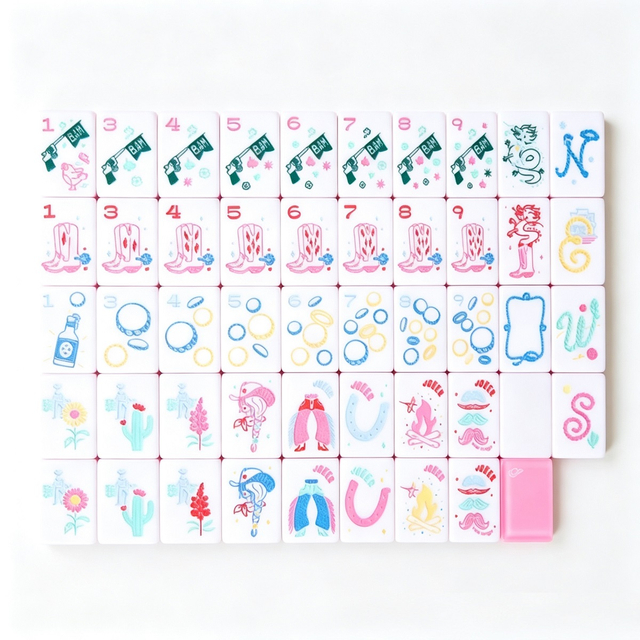 Miss Cowboy Mahjong Tiles