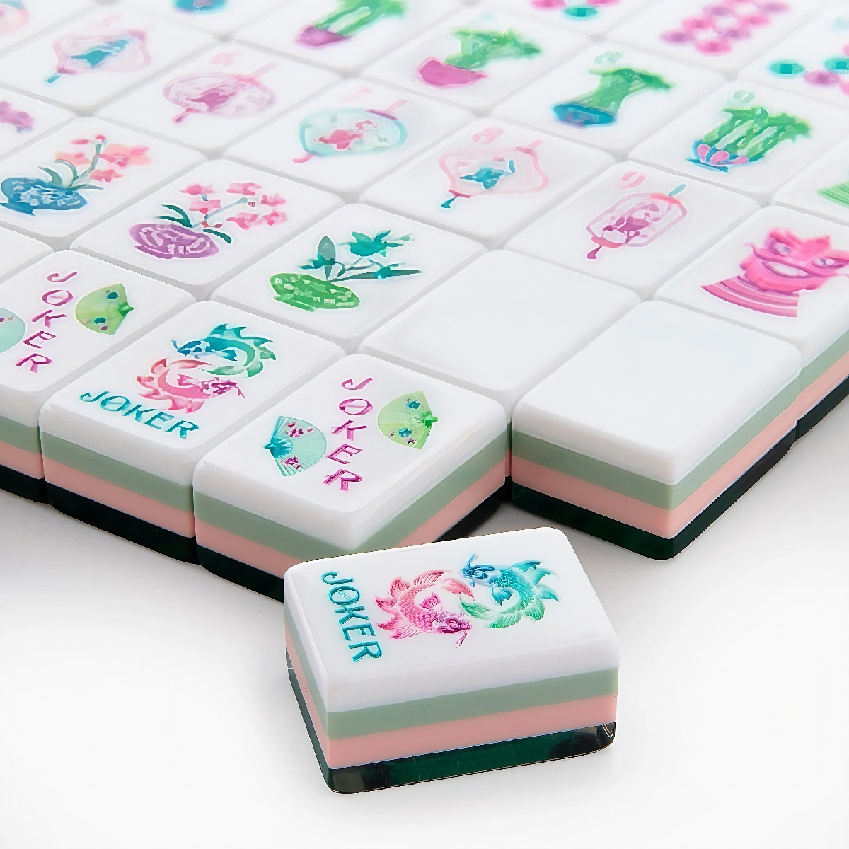 Emerald Green Mahjong Tiles