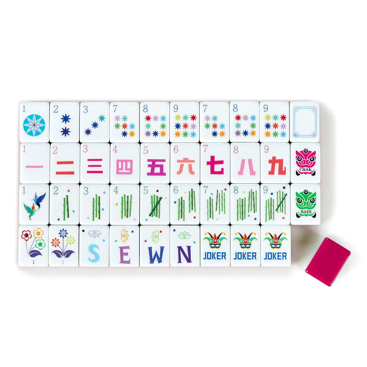 Deep Pink Mahjong Tiles