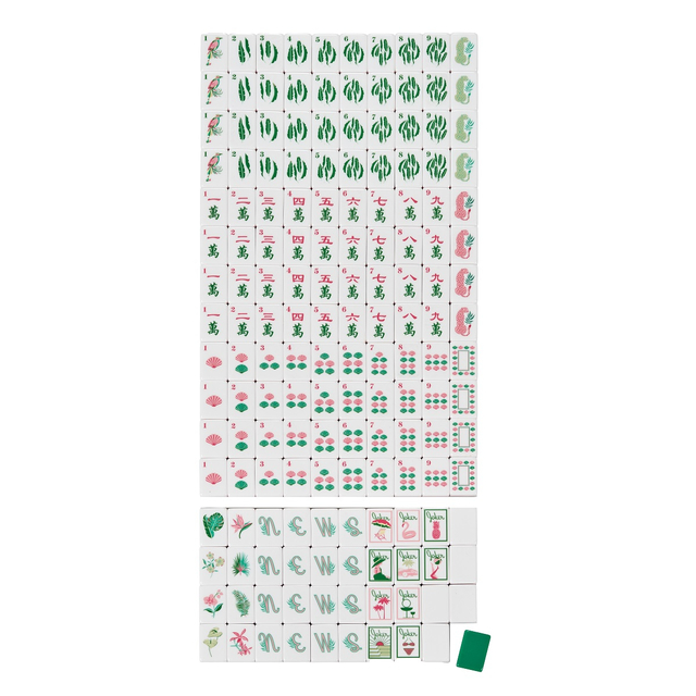 Green Bird Mahjong Tiles