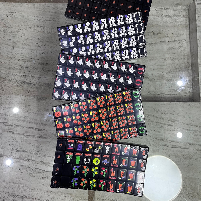 Black Halloween Mahjong Tiles