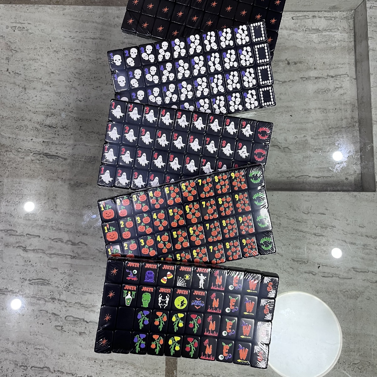 Black Halloween Mahjong Tiles