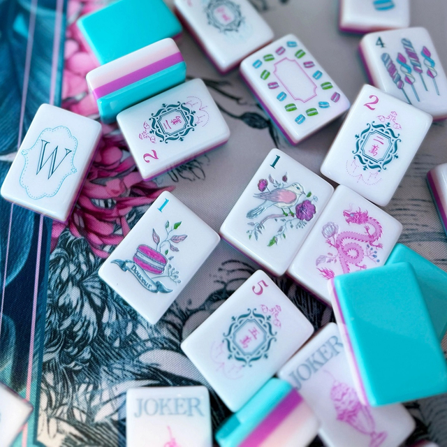 Blue Paris Candy Mahjong Tiles