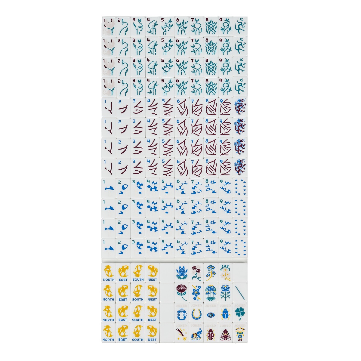Single-layer White Purple Mahjong Tiles