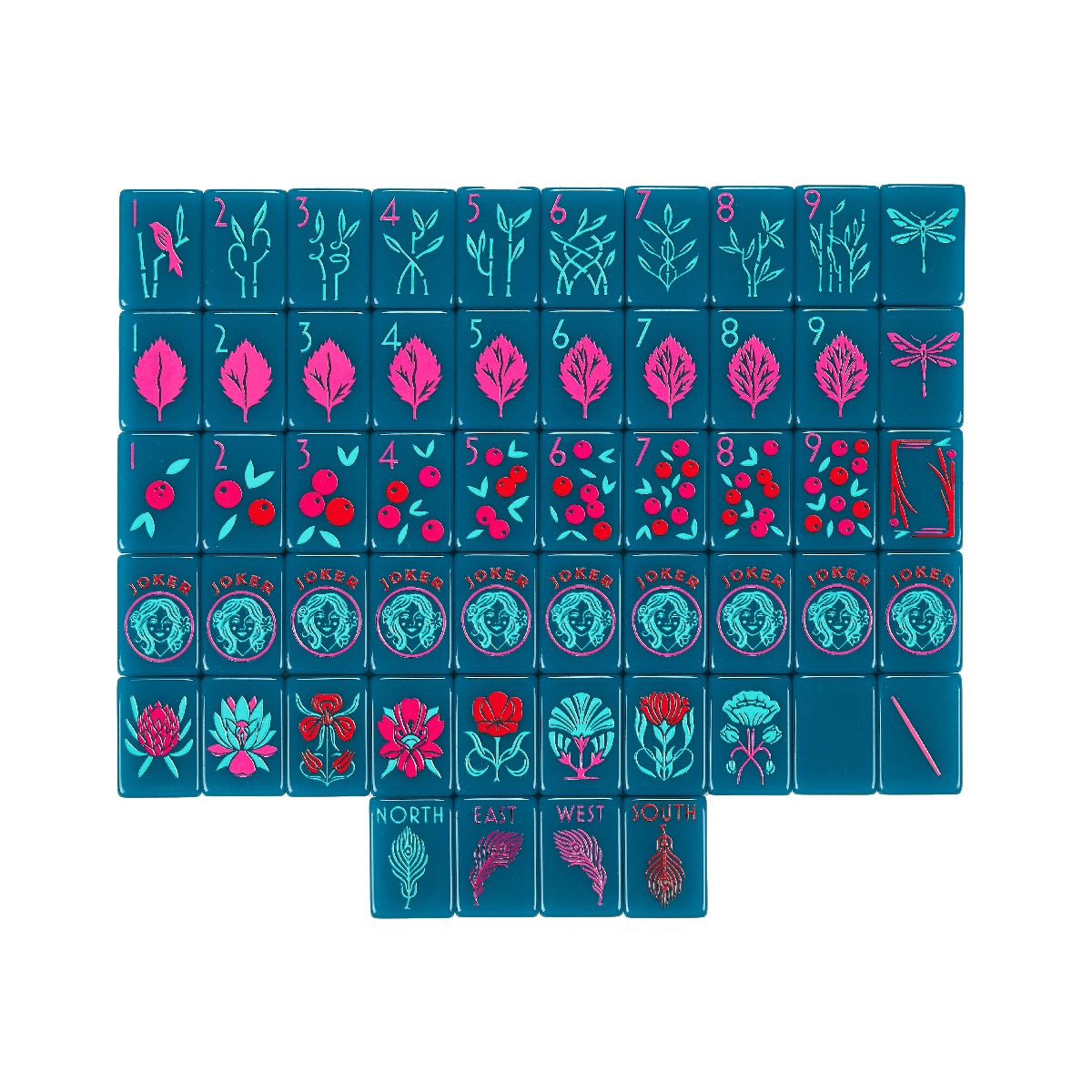 Green Plant Mahjong Tiles