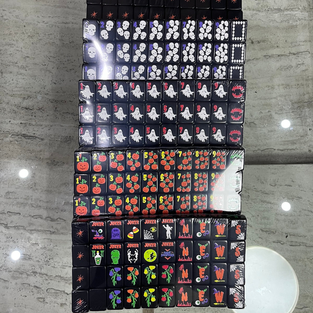 Black Halloween Mahjong Tiles