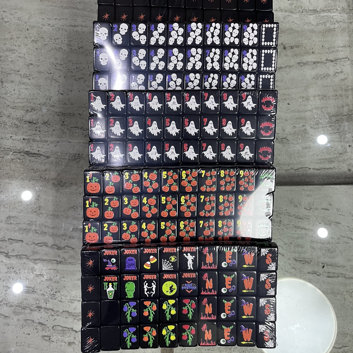 Black Halloween Mahjong Tiles