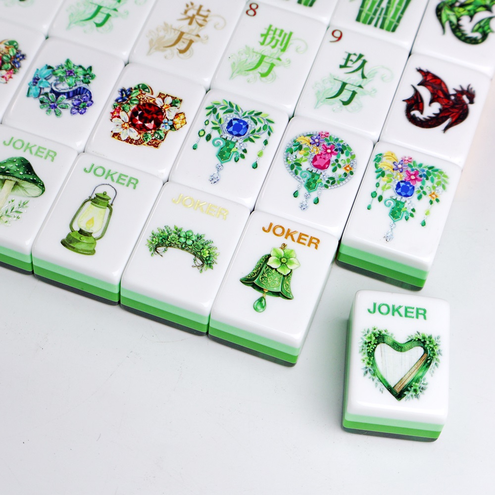 Green Butterfly Mahjong Tiles