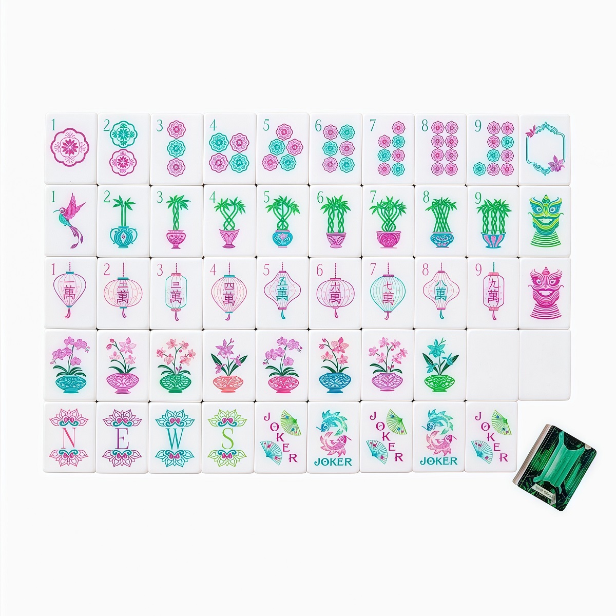 Emerald Green Mahjong Tiles
