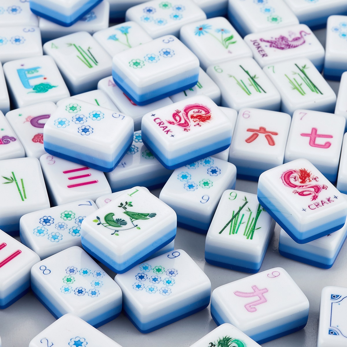 Blue Mahjong Tiles