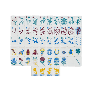 Single-layer White Purple Mahjong Tiles
