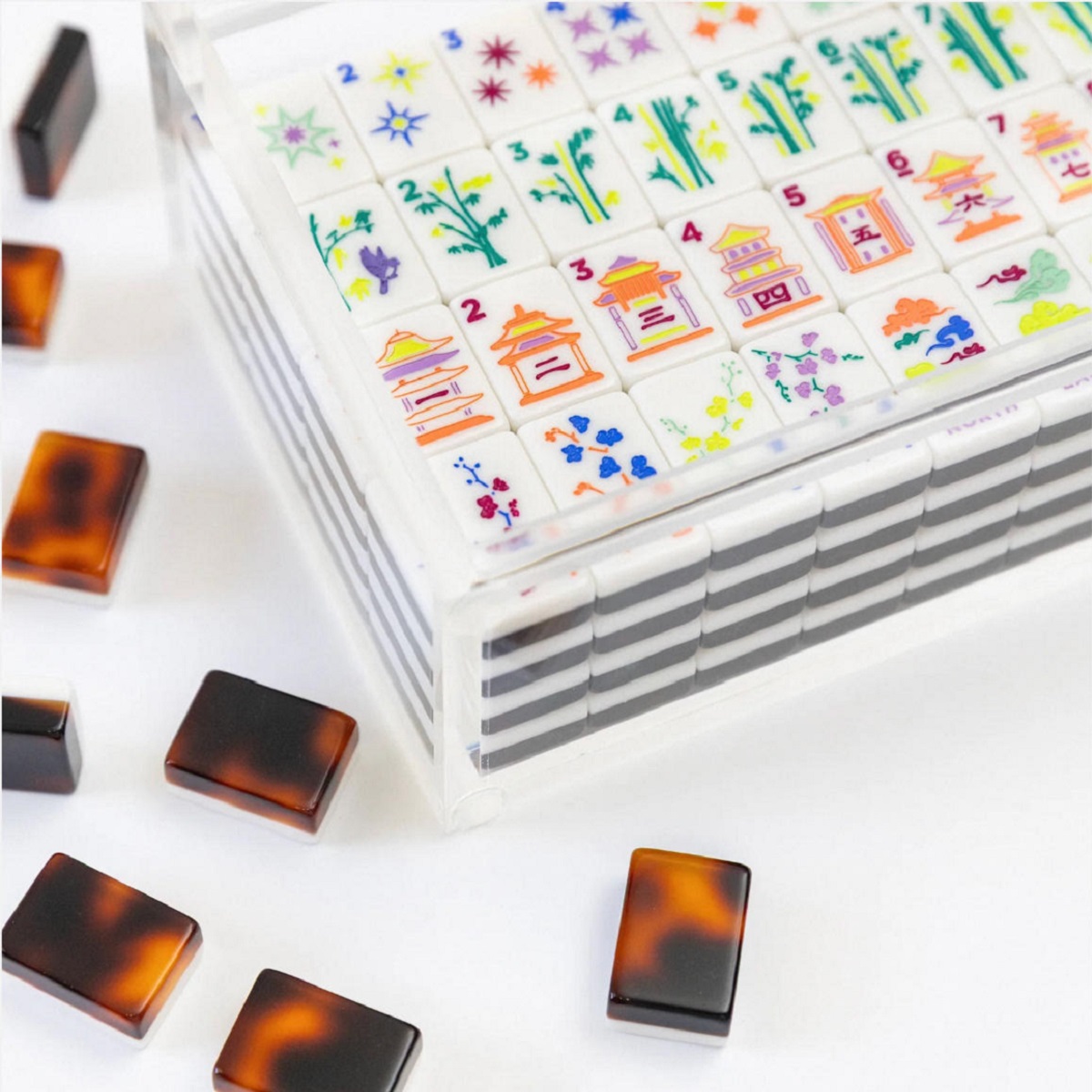 Double-layered Tortoiseshell Panda Mahjong Tiles